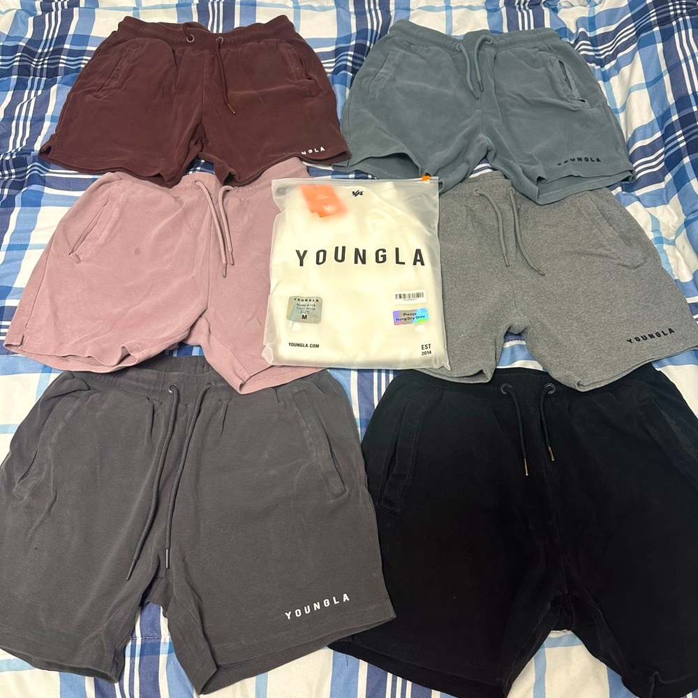 7 YoungLA Perfect Shorts: 6 great condition. 1 brand new white pair.